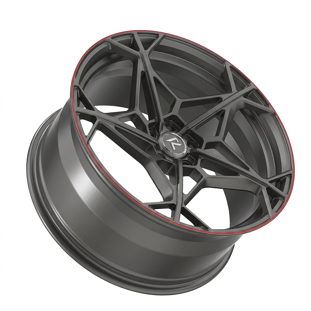 RZR XC forged wheel — Gunmetal / Red Pinstripe