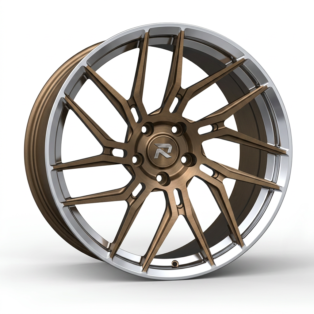 RZR CLXIII forged wheel — Brushed Bronze / Polished Lip