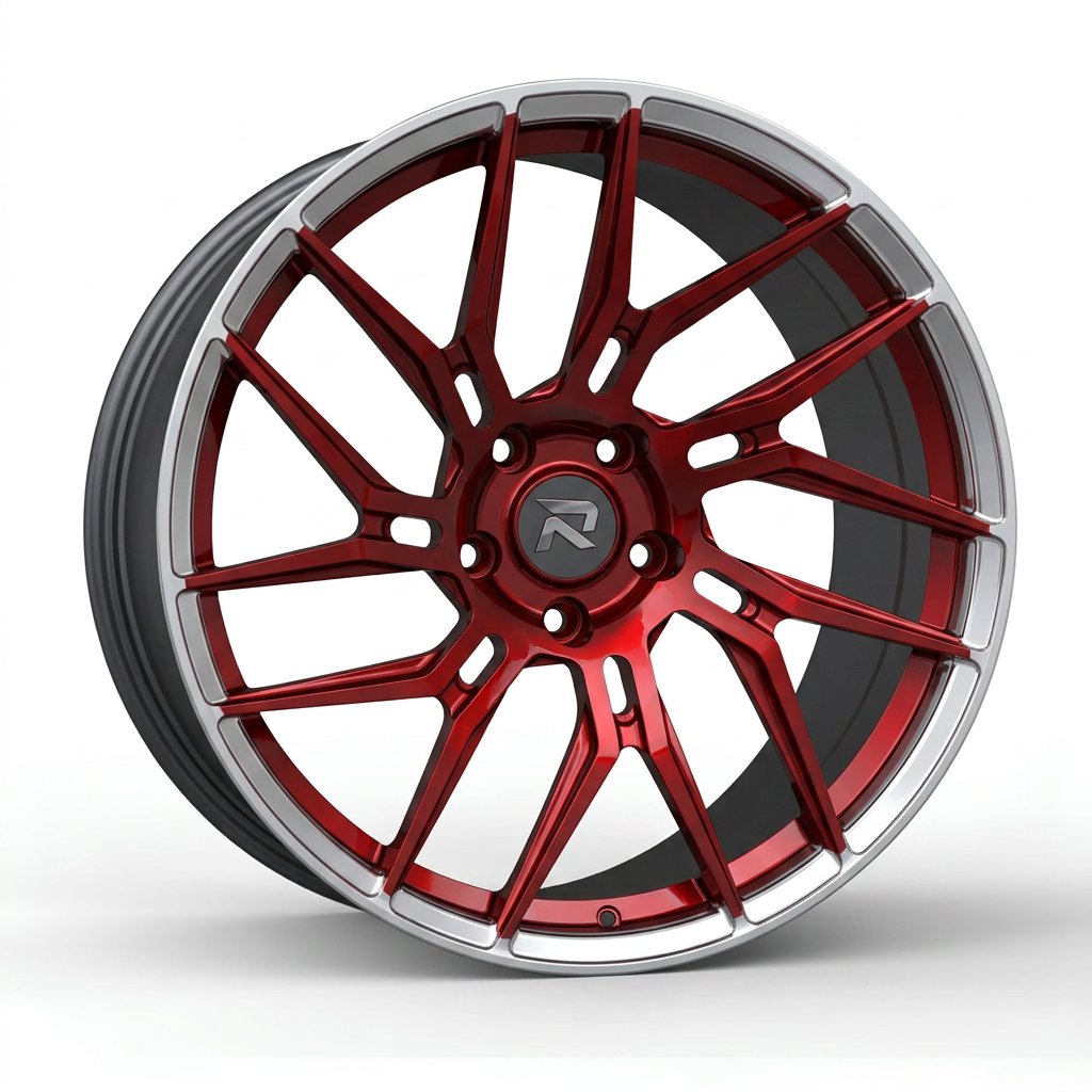 RZR CLXIII forged wheel — Candy Red / Polished Lip