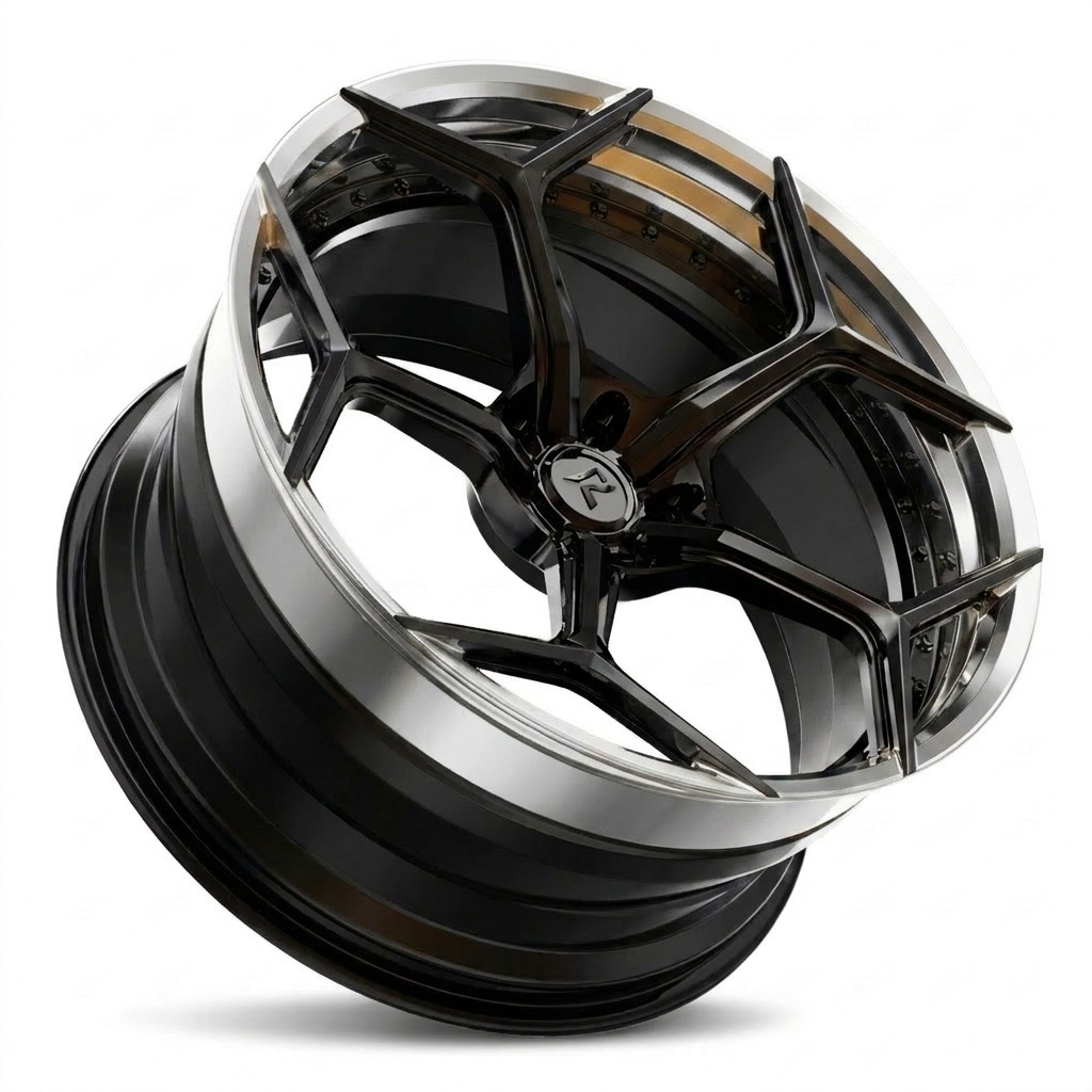RZR VI custom forged wheel in Gloss Black / Polished Lip