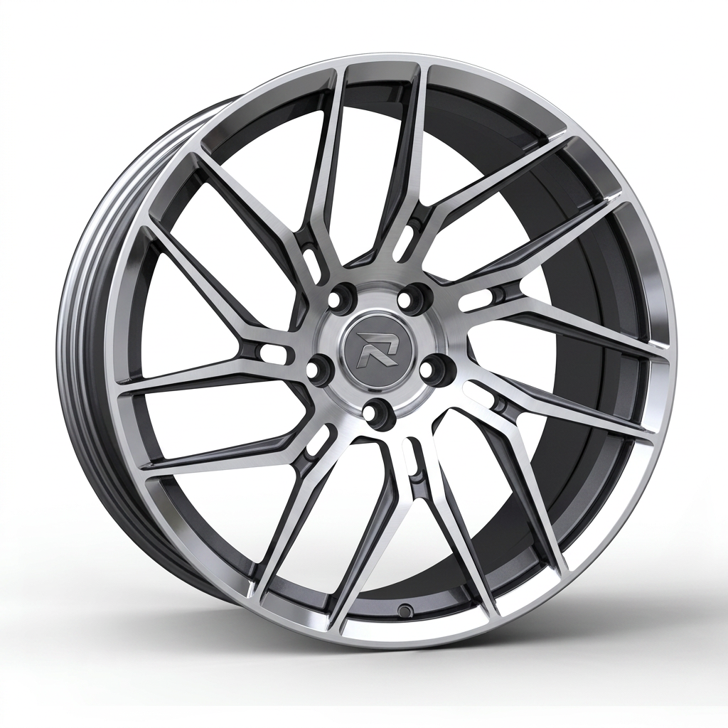 RZR CLXIII forged wheel — Graphite Machined / Polished Lip
