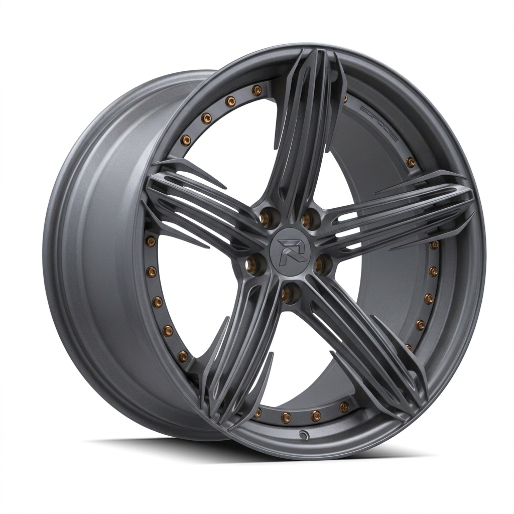 RZR CIV forged wheel — Matte Anthracite / Bronze Hardware
