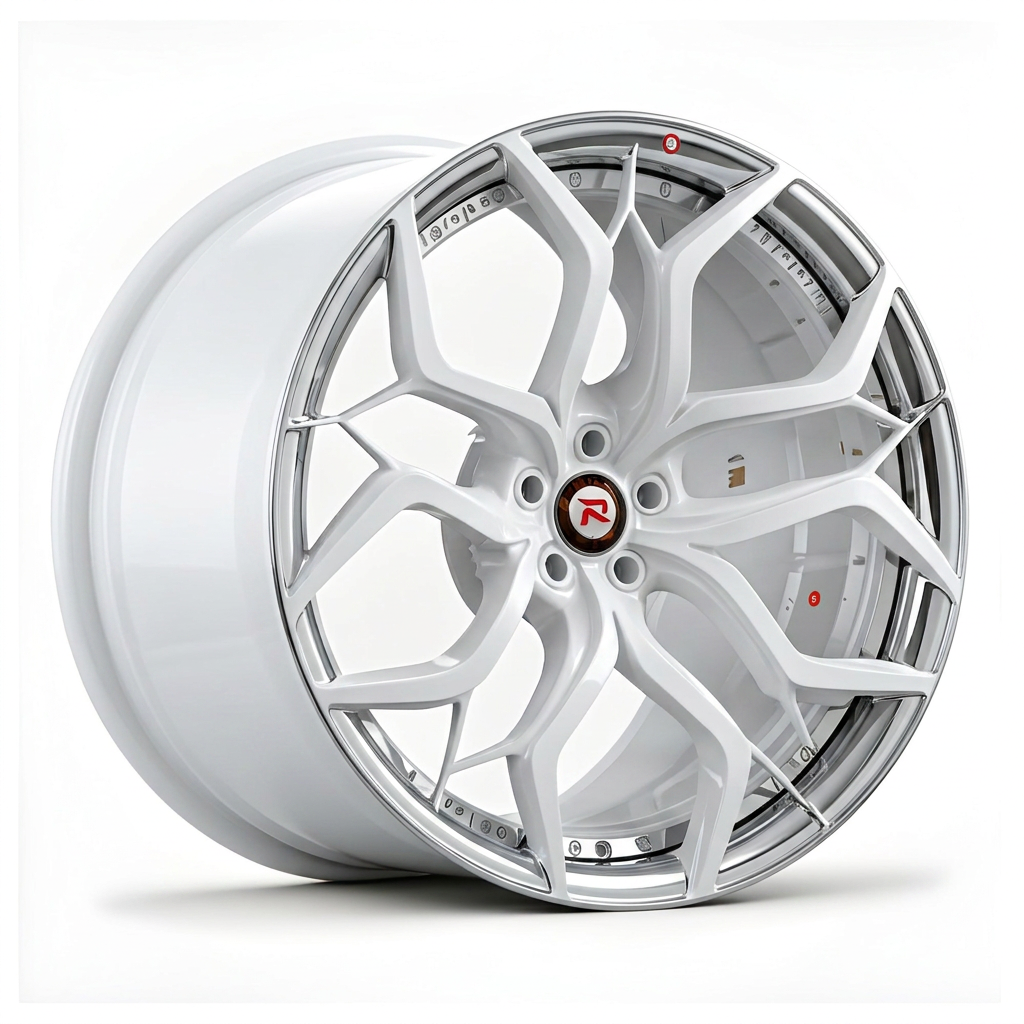 RZR XVIII forged wheel — Gloss White / Polished Lip