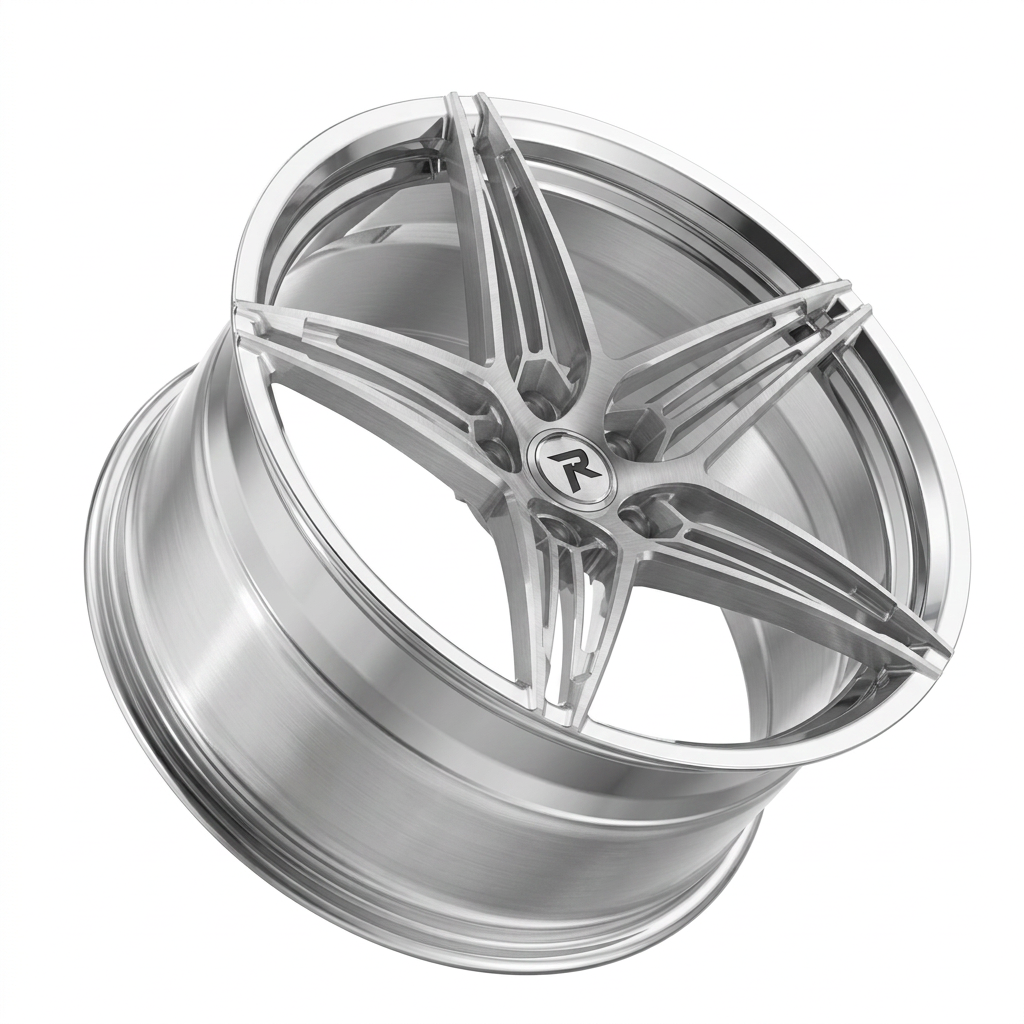 RZR LXXX forged wheel — Brushed Silver / Polished Lip