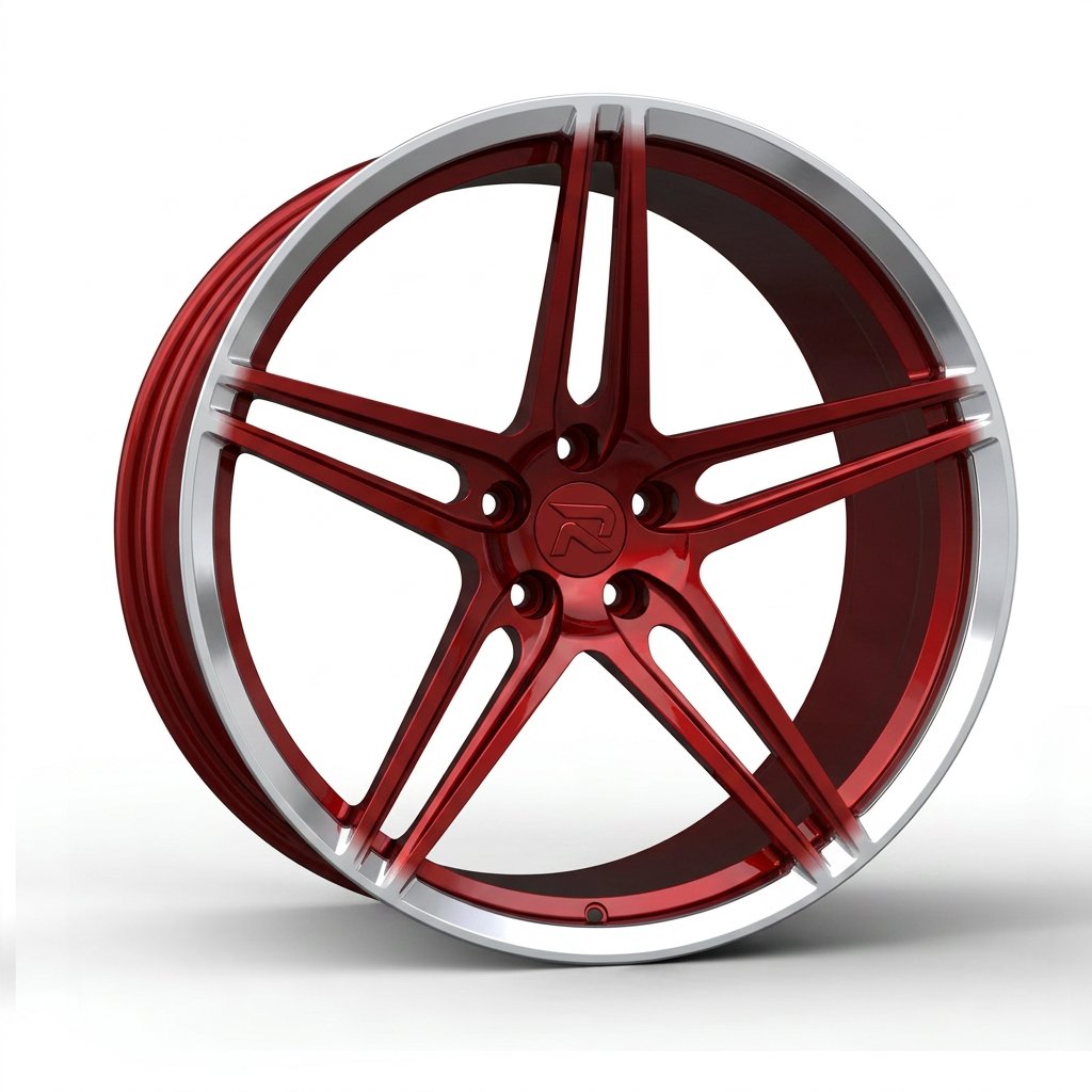RZR CXXVII forged wheel — Candy Red / Polished Lip