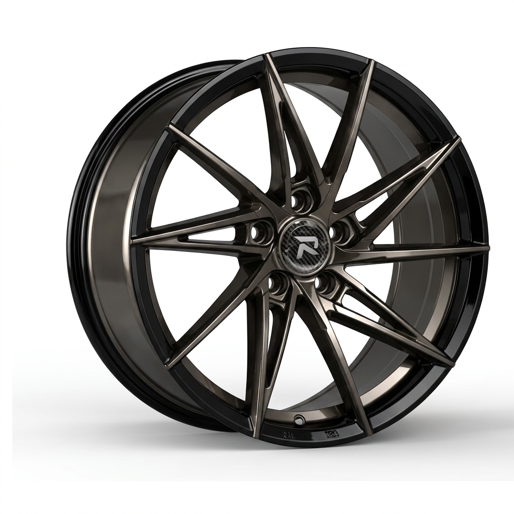 RZR CLXXXI forged wheel — Smoked Chrome / Gloss Black