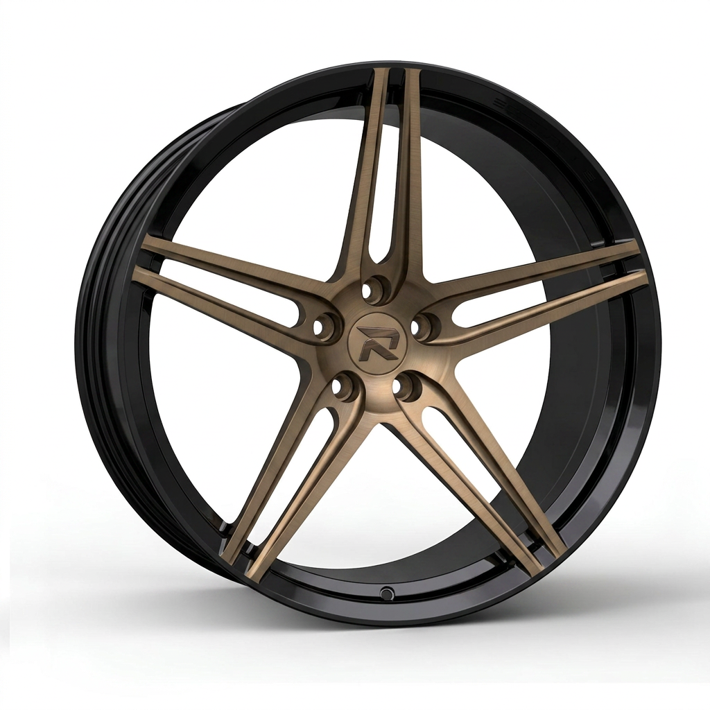 RZR CXXVII forged wheel — Satin Bronze / Gloss Black Lip