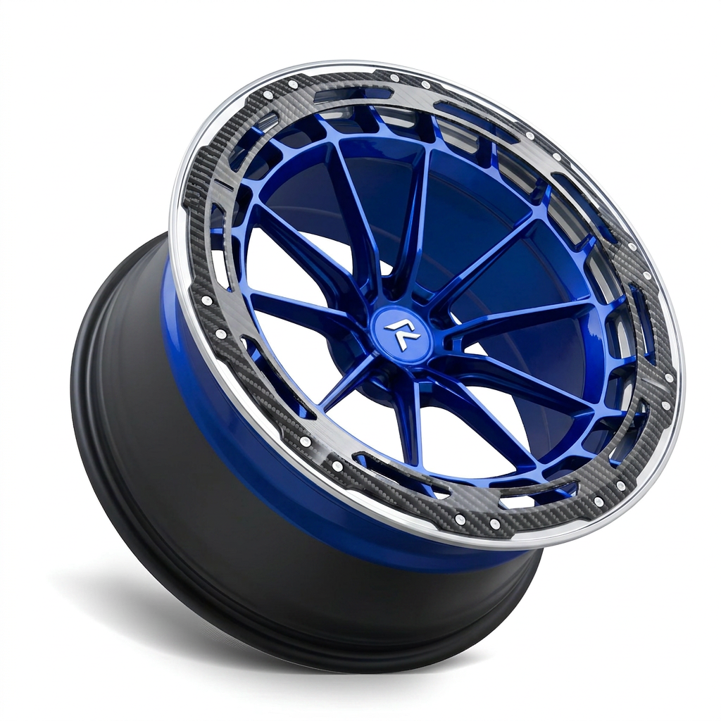 RZR LXX forged wheel — Candy Blue / Polished Lip