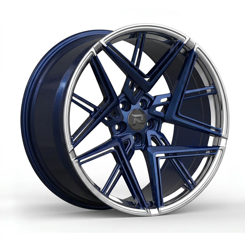 RZR CXXXII forged wheel — Midnight Blue Pearl / Polished Lip