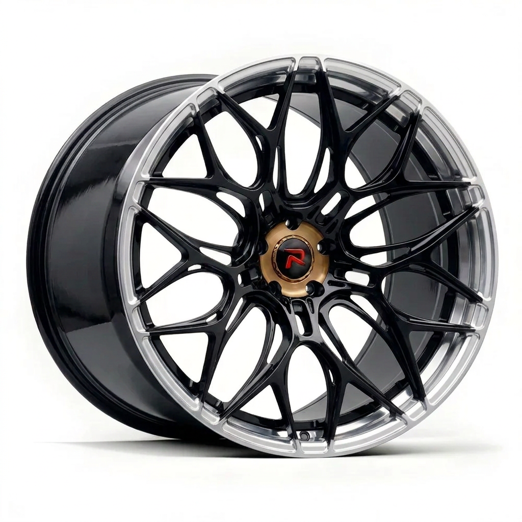 RZR XLVII forged wheel — Gloss Black / Polished Lip