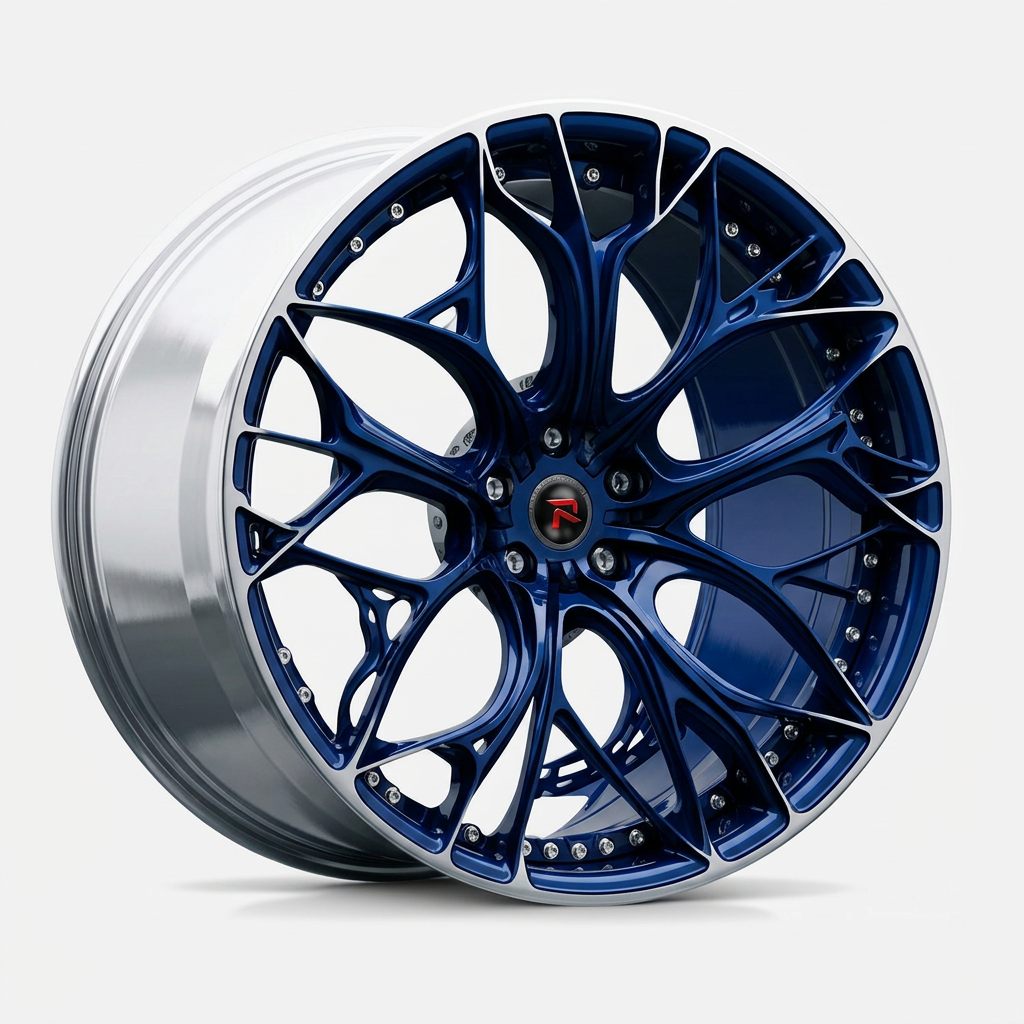 RZR XXI forged wheel — Candy Blue / Polished Lip