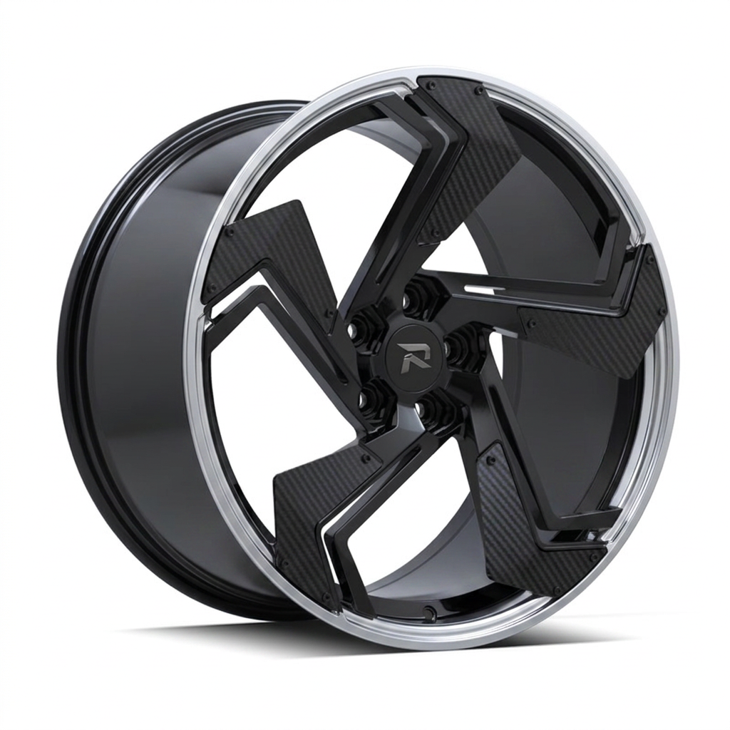 RZR CXXIV forged wheel — Gloss Black / Polished Lip