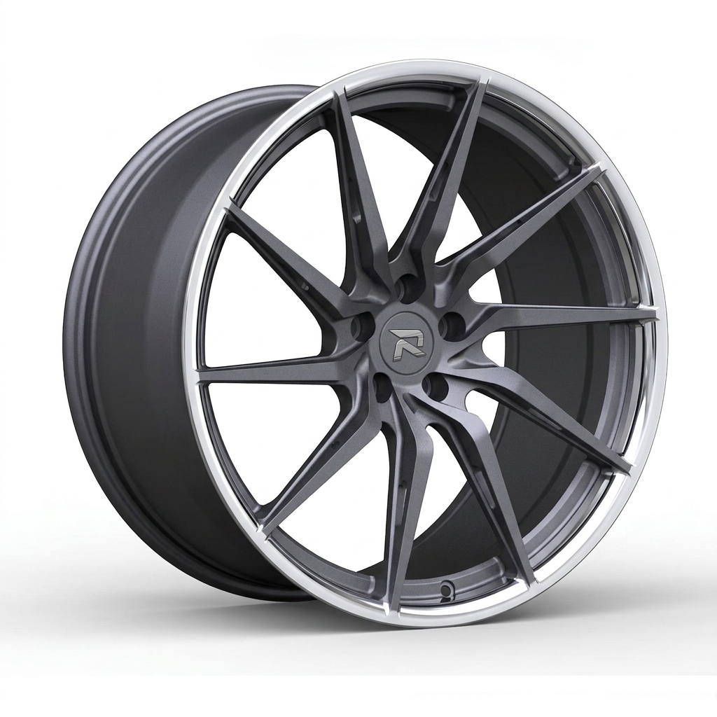 RZR CXLIV forged wheel — Frozen Grey Matte / Polished Lip