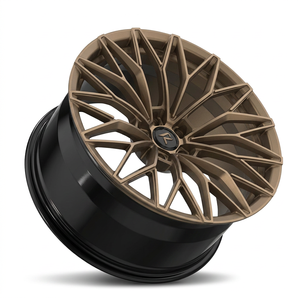 RZR LXXIX forged wheel — Satin Bronze / Gloss Black Lip