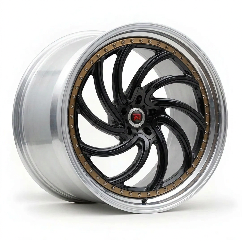 RZR XXIII forged wheel — Gloss Black / Polished Lip