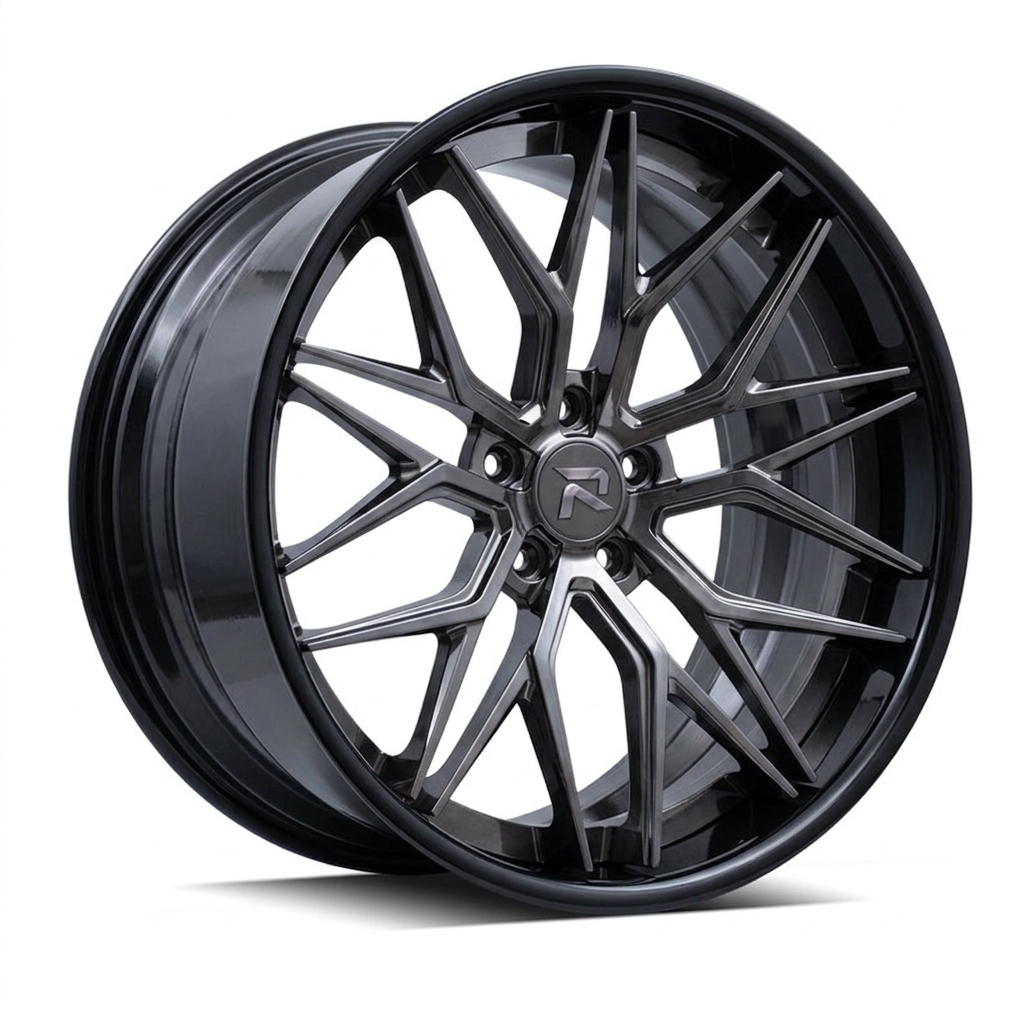 RZR XCV forged wheel — Smoked Chrome / Gloss Black