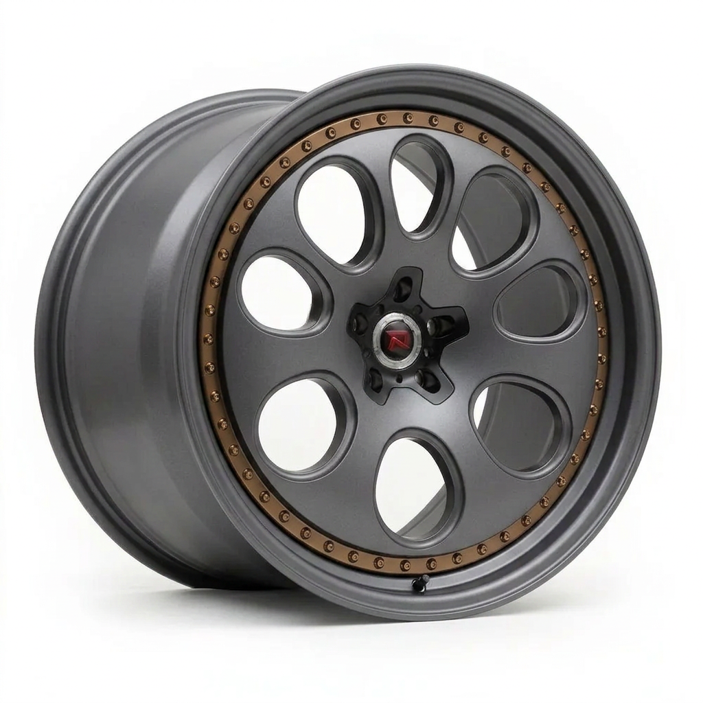 RZR XXIV forged wheel — Matte Anthracite / Bronze Hardware