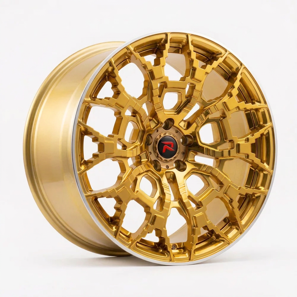 RZR XLIX forged wheel — Gloss Gold / Machined Lip