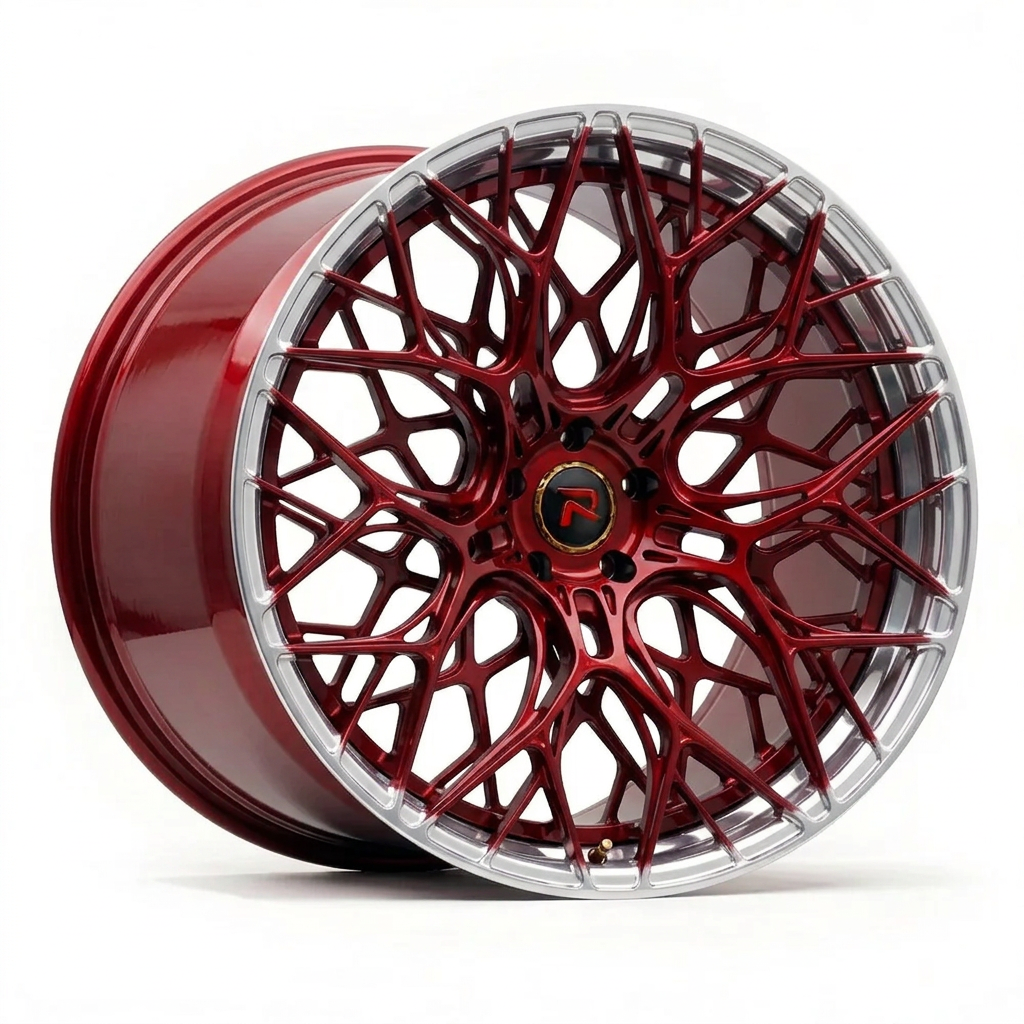 RZR LIII forged wheel — Candy Red / Polished Lip