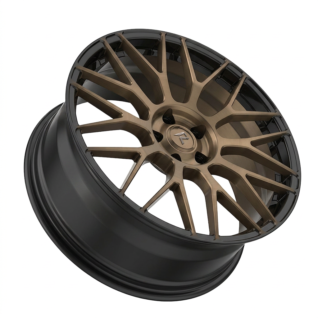 RZR LXXXIX forged wheel — Satin Bronze / Gloss Black Lip