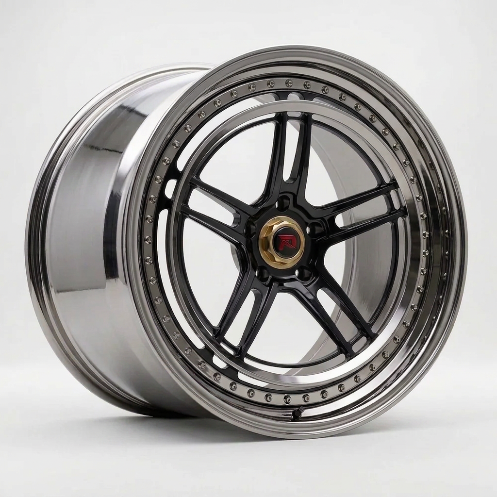 RZR LVII bespoke finish — Liquid Silver Chrome / Black Accents