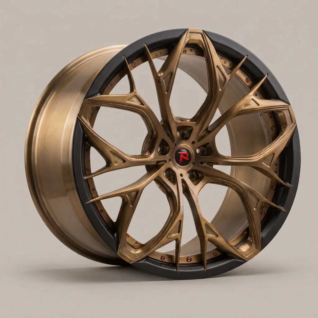 RZR XXII forged wheel — Brushed Bronze / Matte Black Lip