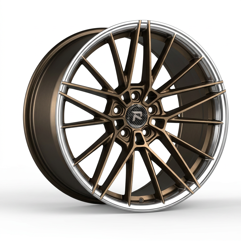 RZR CLVIII forged wheel — Brushed Bronze / Polished Lip