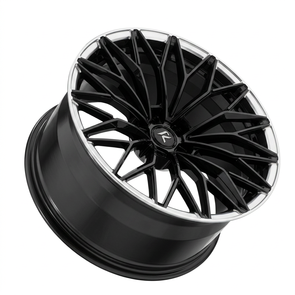 RZR LXXIX forged wheel — Gloss Black / Polished Lip