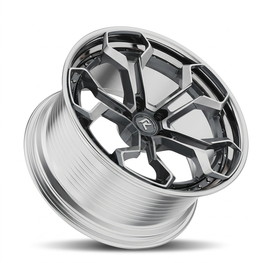 RZR LX forged wheel — Graphite Machined / Polished Lip