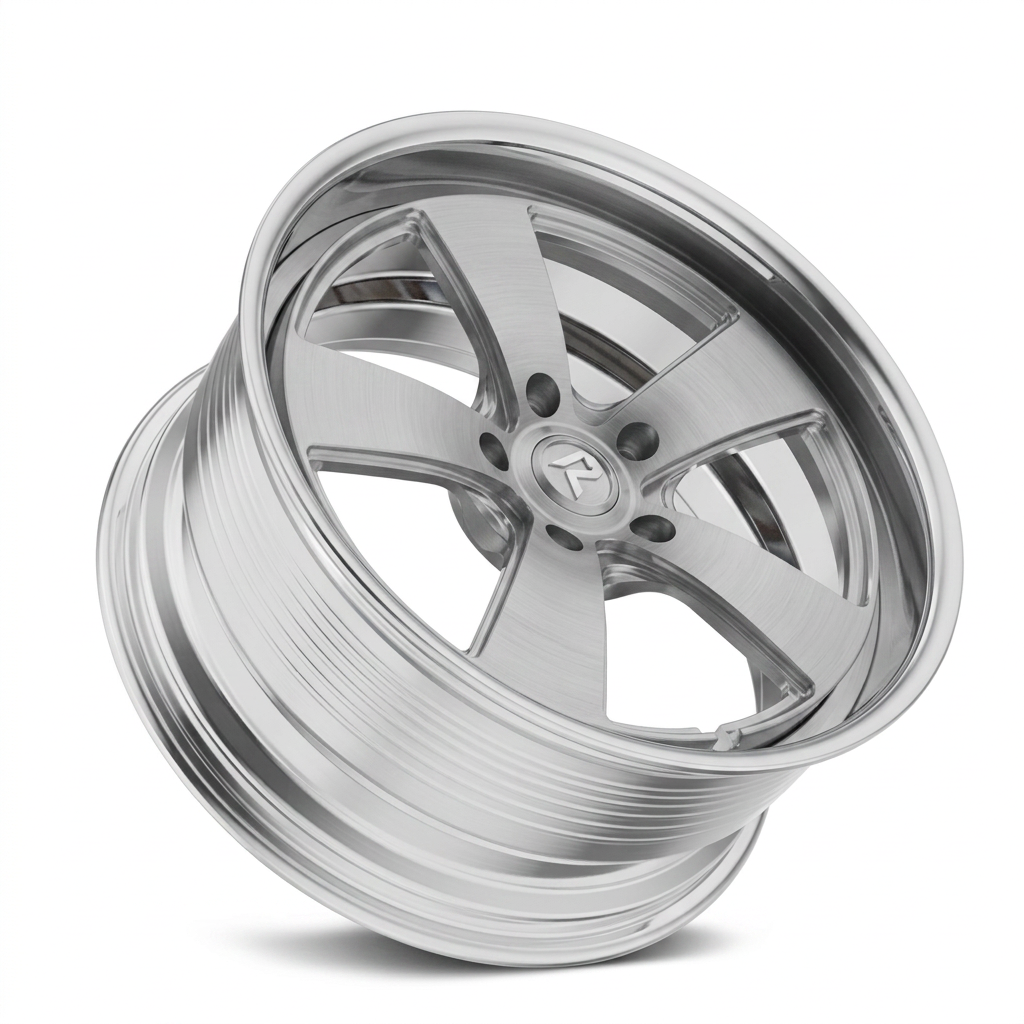 RZR LXVII forged wheel — Brushed Silver / Polished Lip