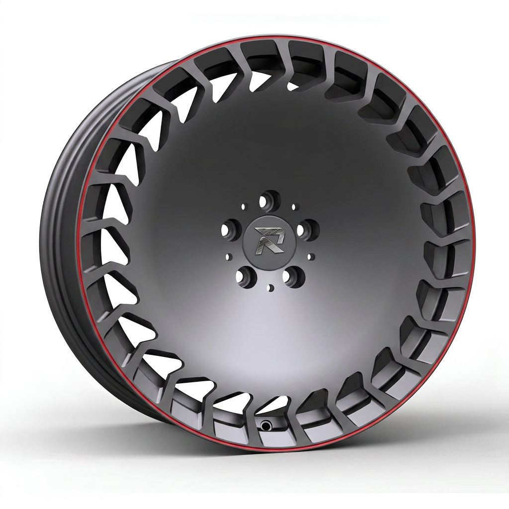 RZR CCIII forged wheel — Gunmetal / Red Pinstripe