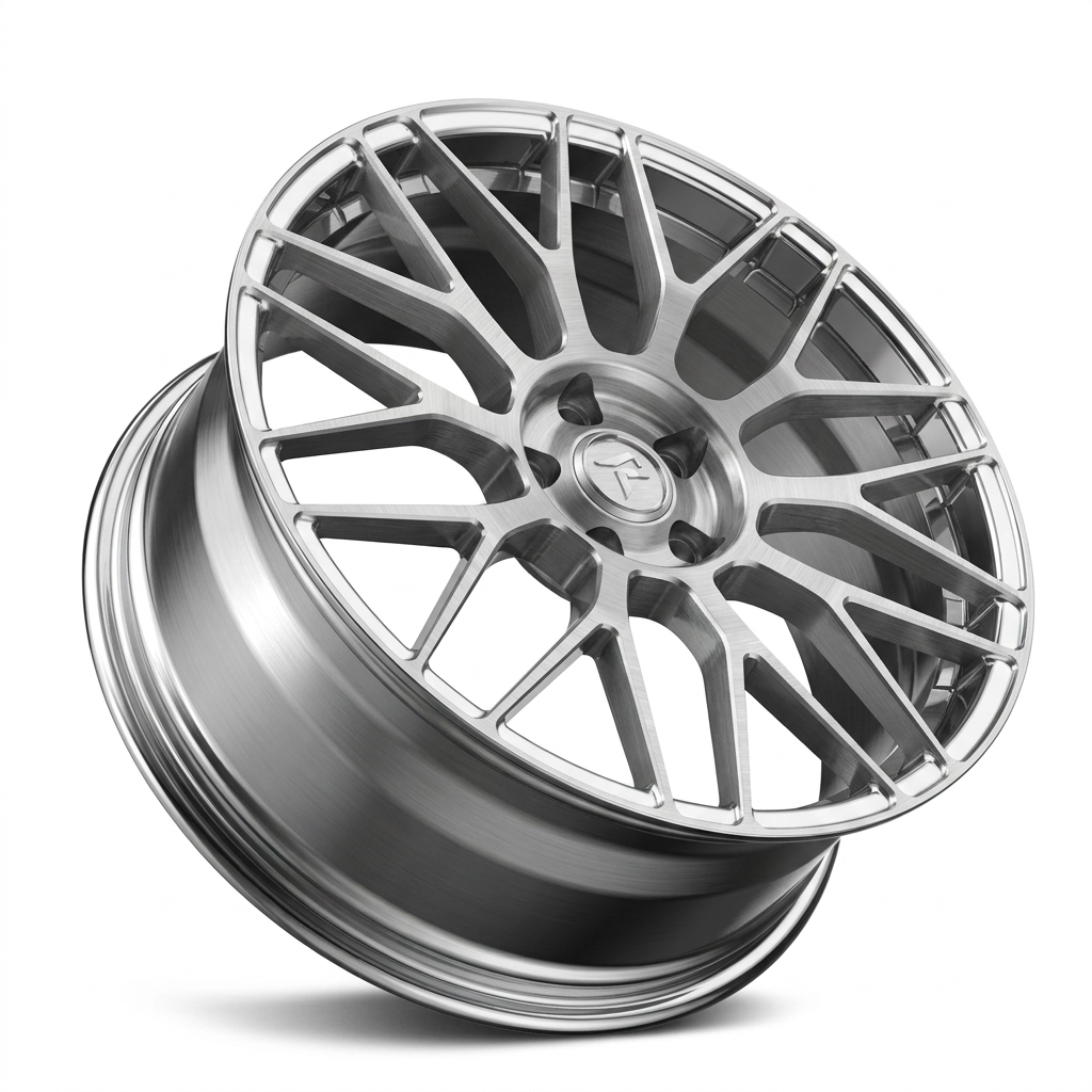 RZR LXXXIX forged wheel — Brushed Silver / Polished Lip