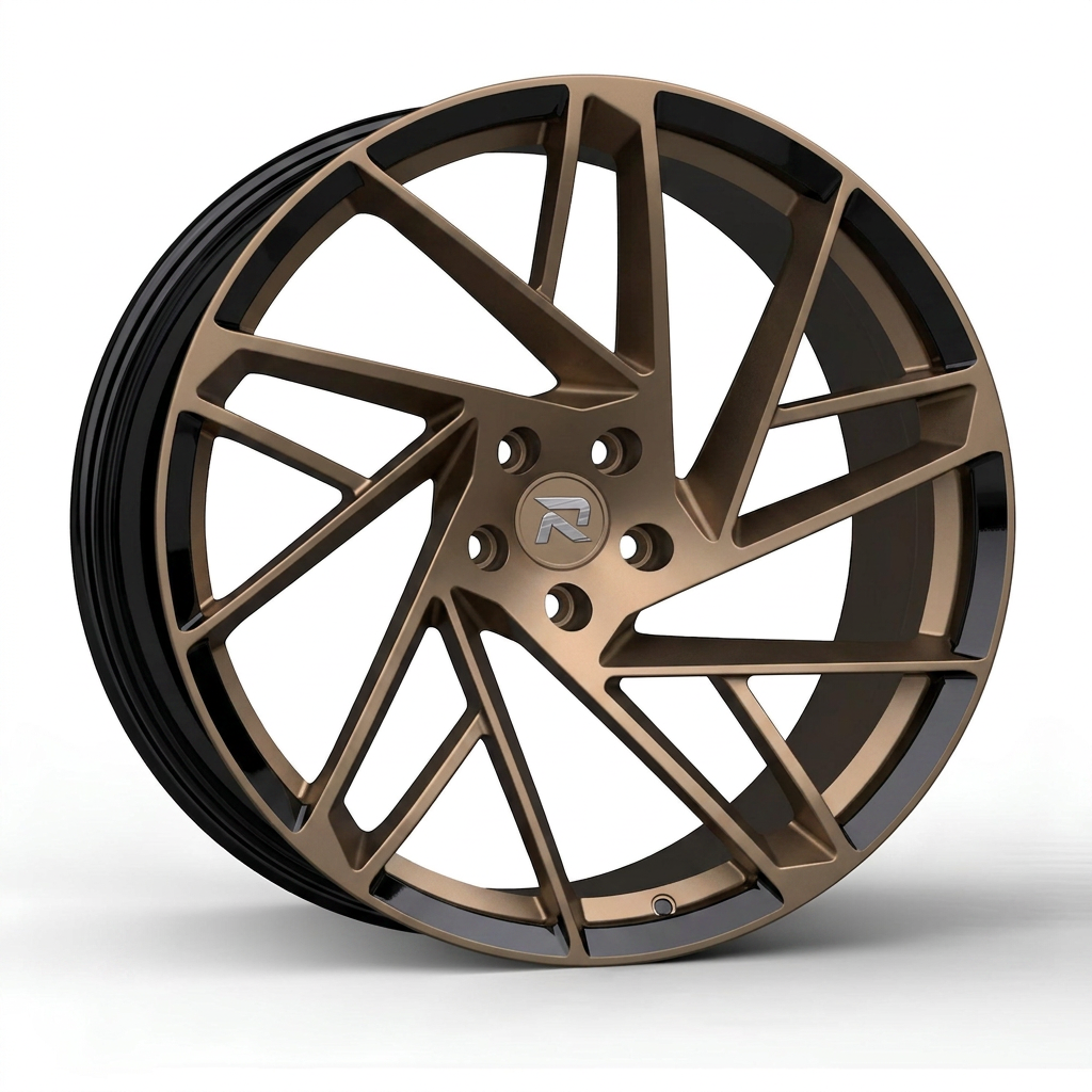 RZR CXIII forged wheel — Satin Bronze / Gloss Black Lip