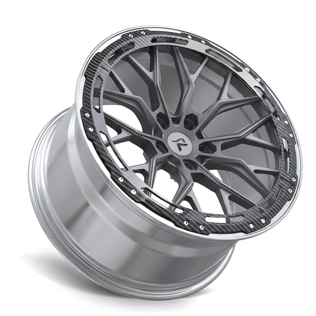 RZR LXXXVII forged wheel — Frozen Grey Matte / Polished Lip