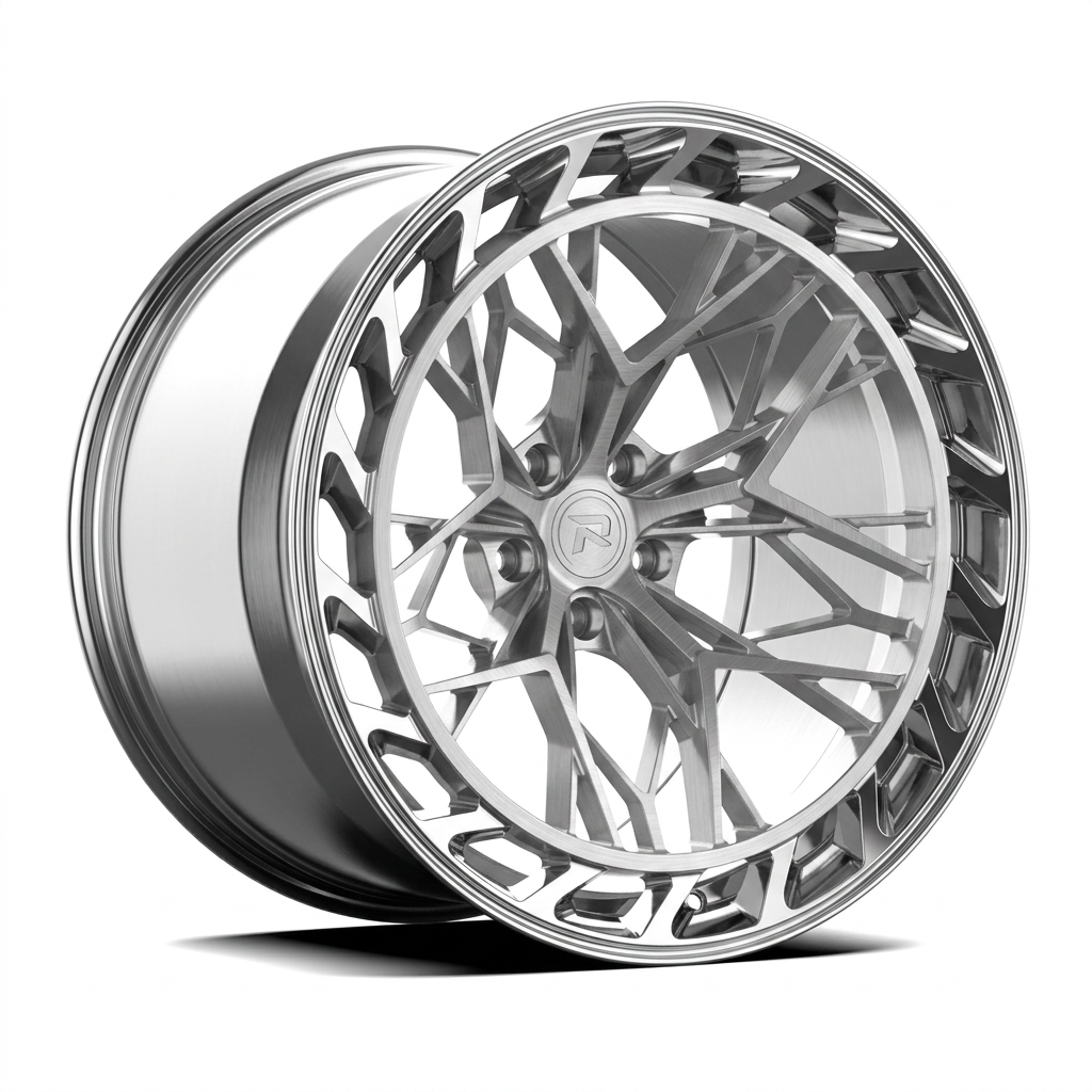 RZR CLXIX forged wheel — Brushed Silver / Polished Lip