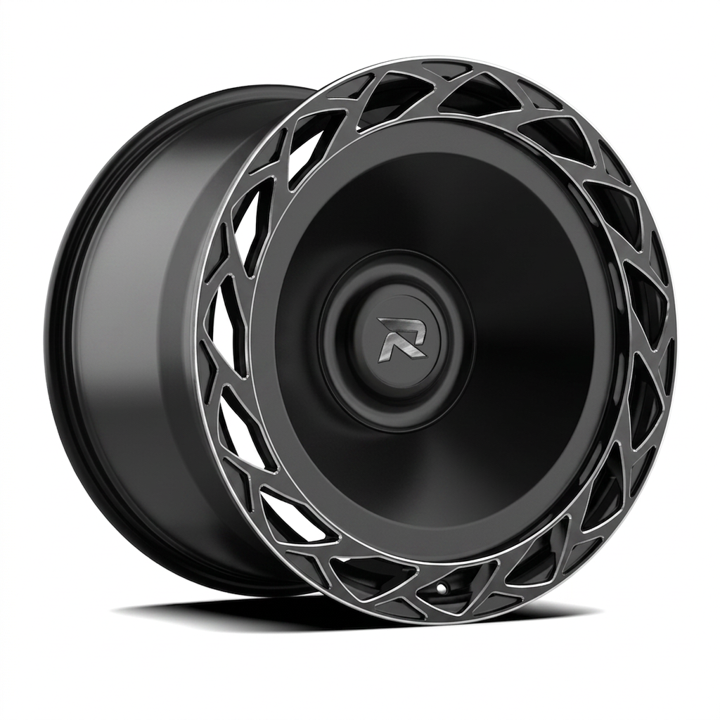RZR CLXXXIII forged wheel — Matte Black / Milled Edges