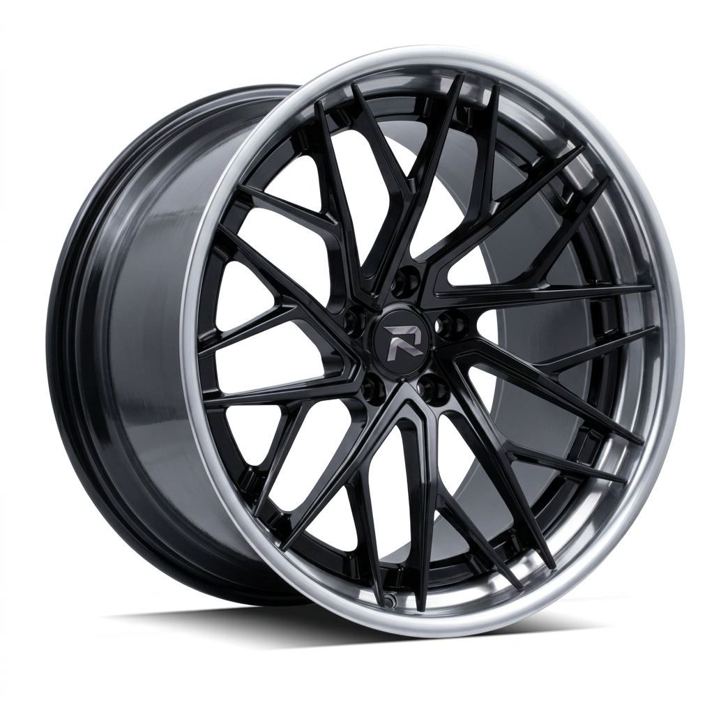 RZR XCIII forged wheel — Gloss Black / Polished Lip