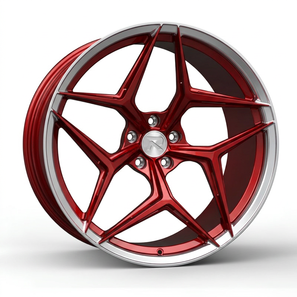 RZR CLXII forged wheel — Candy Red / Polished Lip