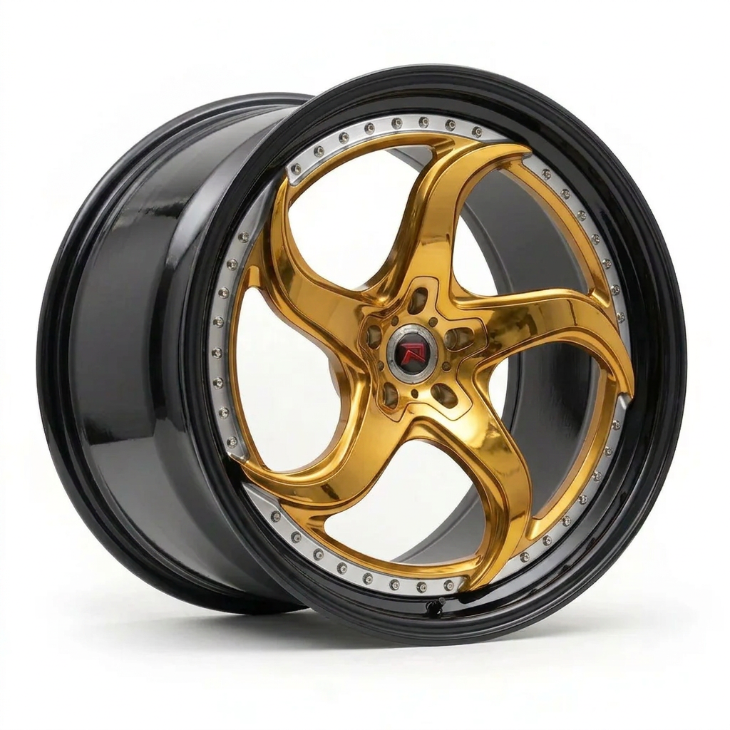 RZR XXVII forged wheel — Gloss Gold / Machined Lip