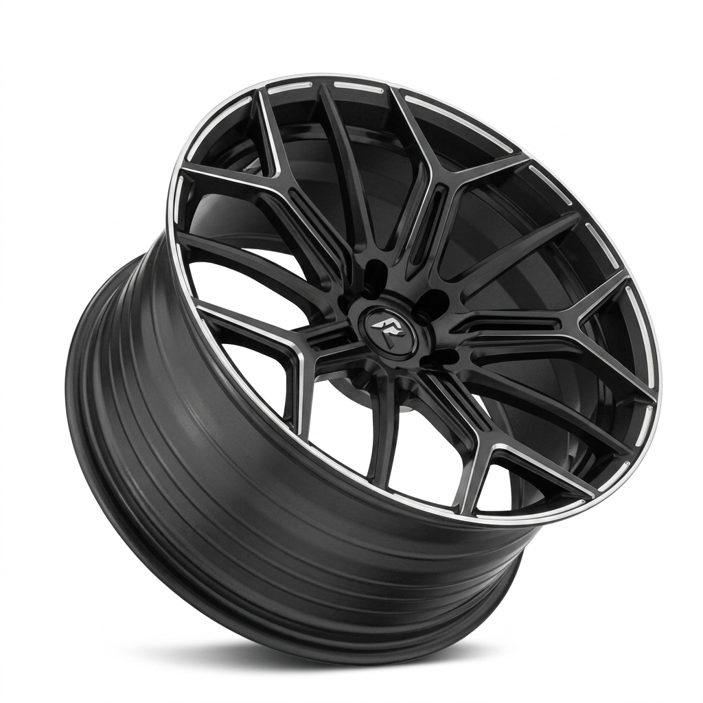 RZR LXXXVI forged wheel — Matte Black / Milled Edges