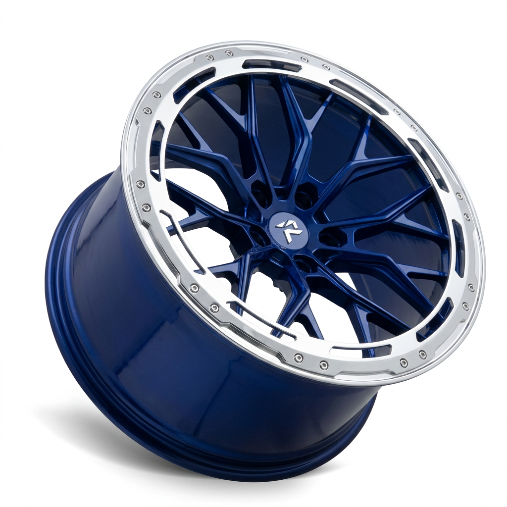 RZR LXXXVII forged wheel — Candy Blue / Polished Lip
