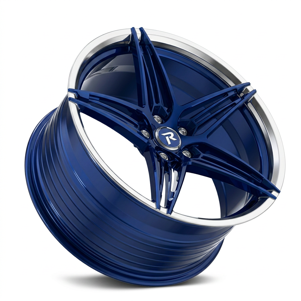 RZR LXXX forged wheel — Candy Blue / Polished Lip