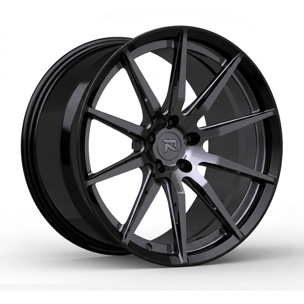 RZR CXCVIII forged wheel — Smoked Chrome / Gloss Black