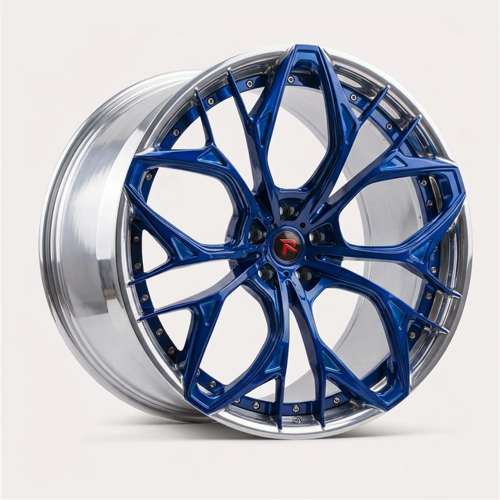 RZR XXII forged wheel — Candy Blue / Polished Lip