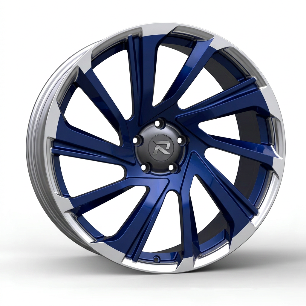 RZR CLIX forged wheel — Candy Blue / Polished Lip