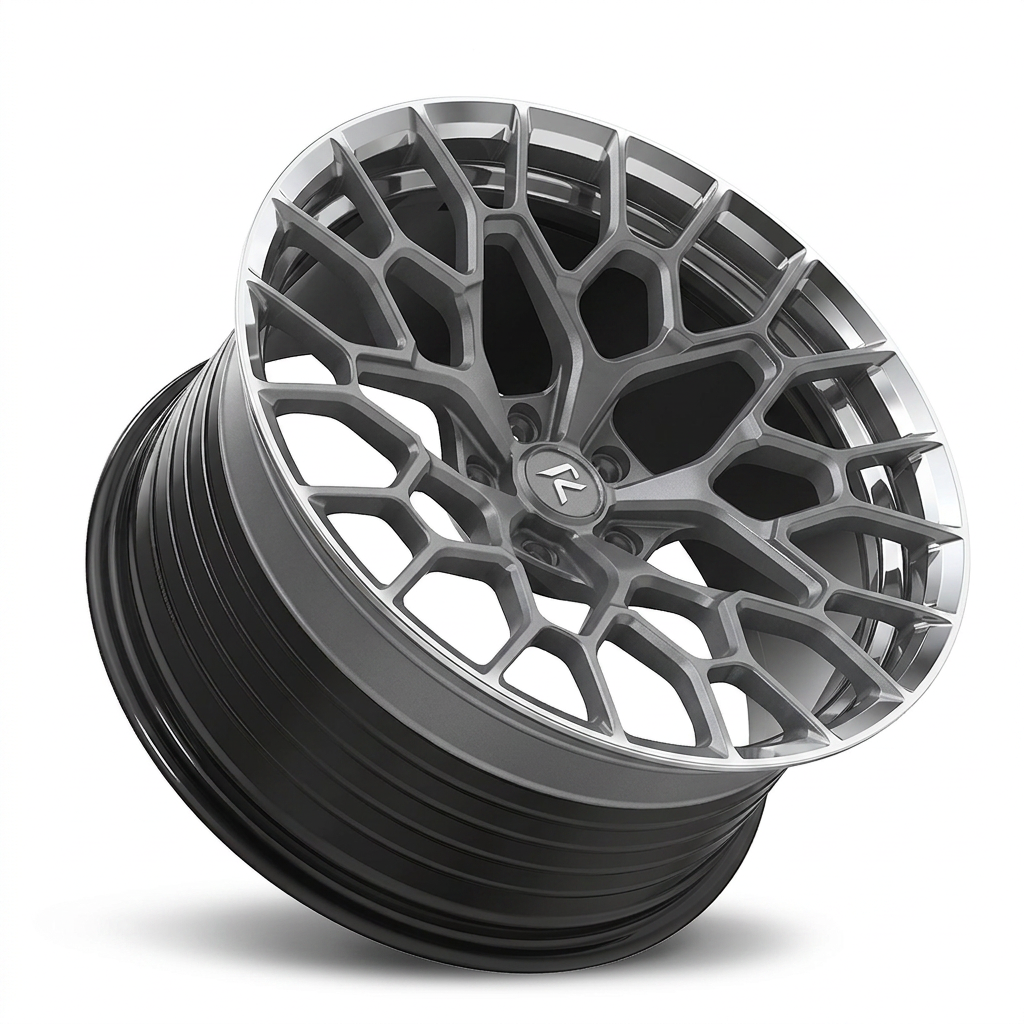RZR LXXXIII forged wheel — Frozen Grey Matte / Polished Lip
