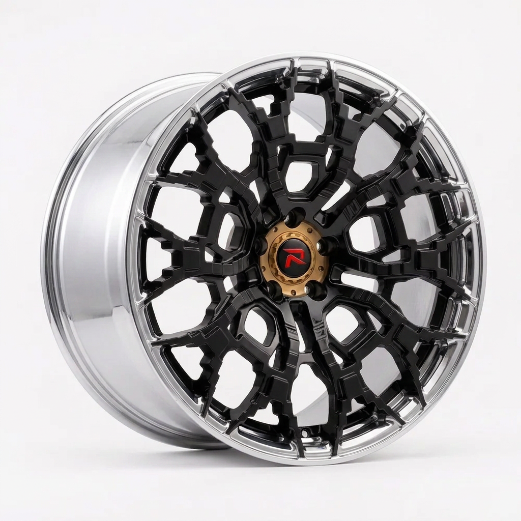 RZR XLIX forged wheel — Gloss Black / Polished Lip