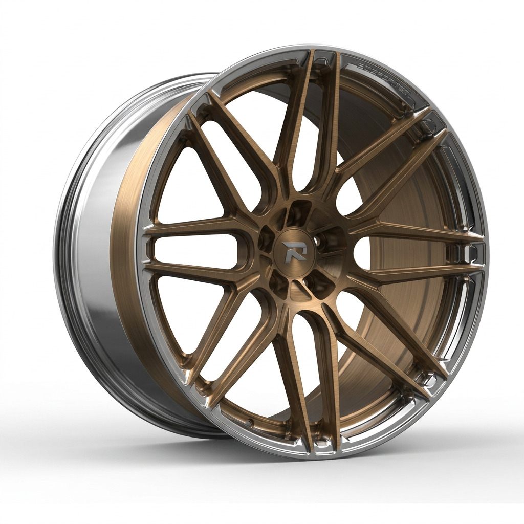 RZR CXVIII forged wheel — Brushed Bronze / Polished Lip