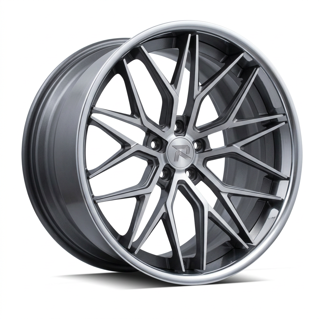 RZR XCV forged wheel — Graphite Machined / Polished Lip