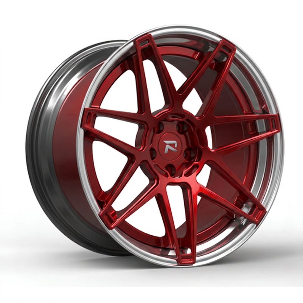 RZR CLXIV forged wheel — Candy Red / Polished Lip